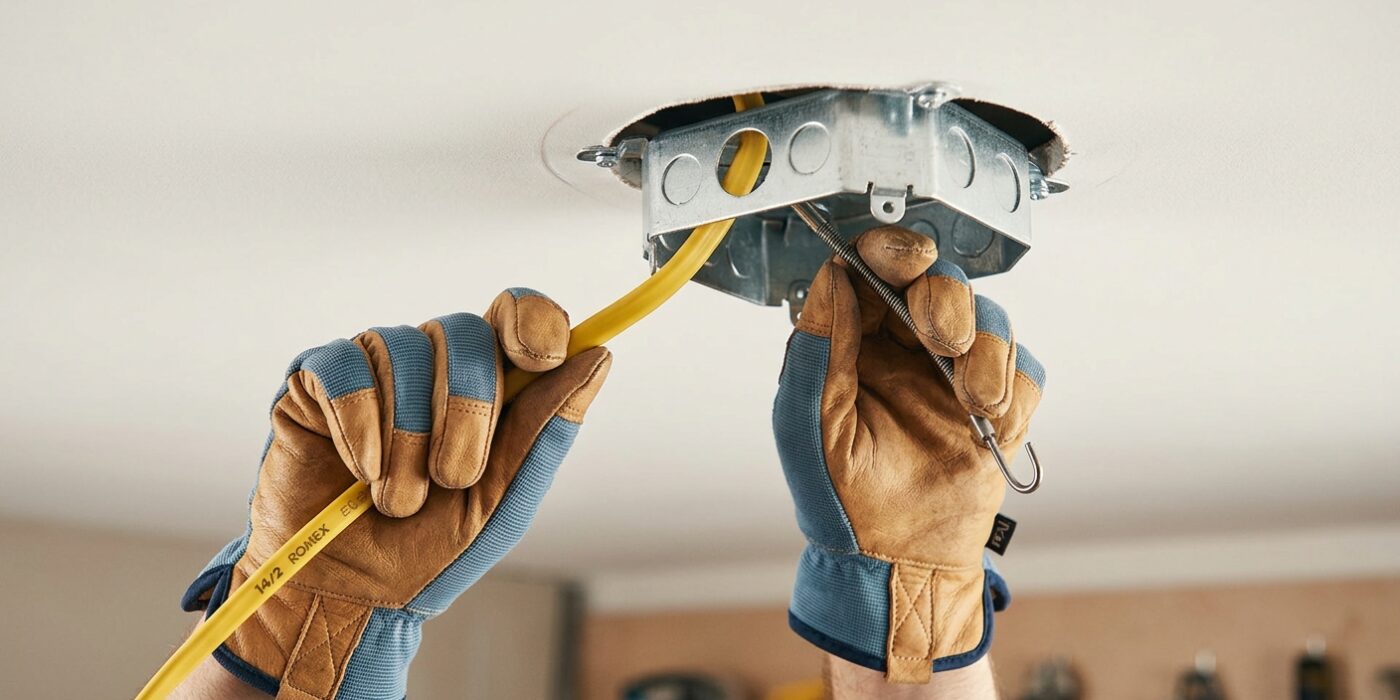 Step 4: Fish Wire  –  Switch to Ceiling Fixture