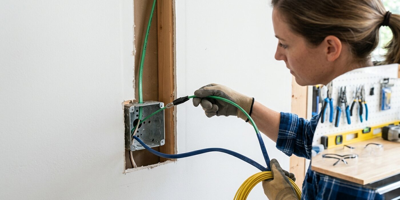 Step 5: Fish Wire  –  Source Outlet to Switch