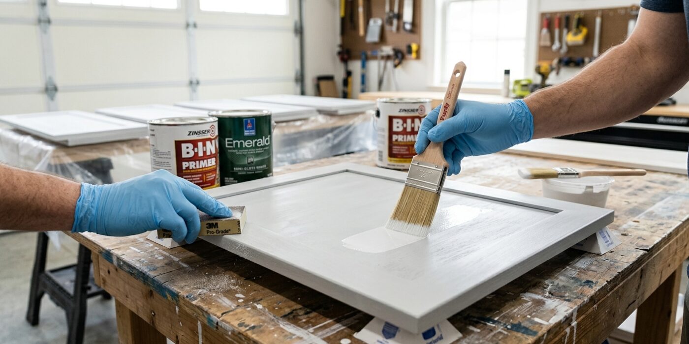 Step 6: Sand Primer and Apply First Paint Coat
