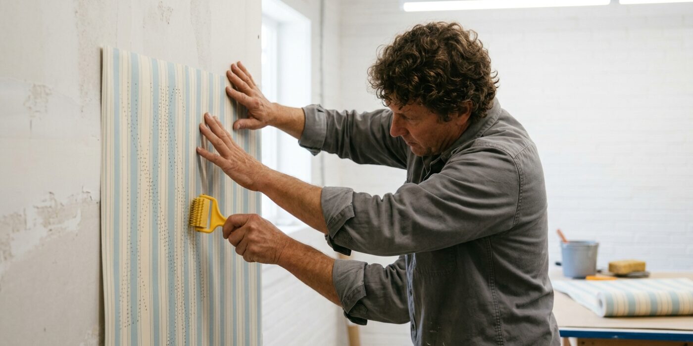 Step 3: Score the Wallpaper (Vinyl-Coated Paper Only)
