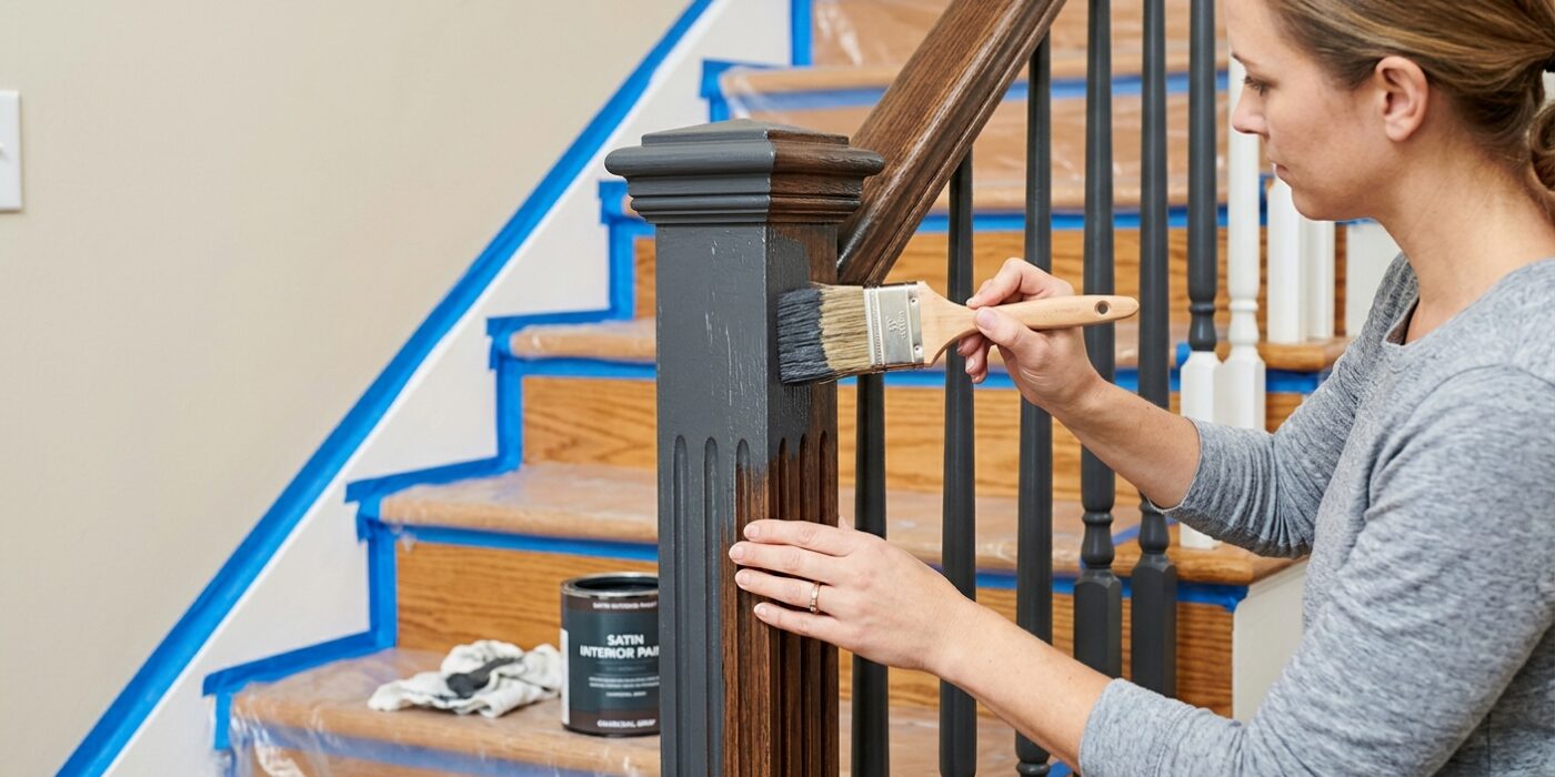 Step 5: Paint the Handrail and Newel Posts