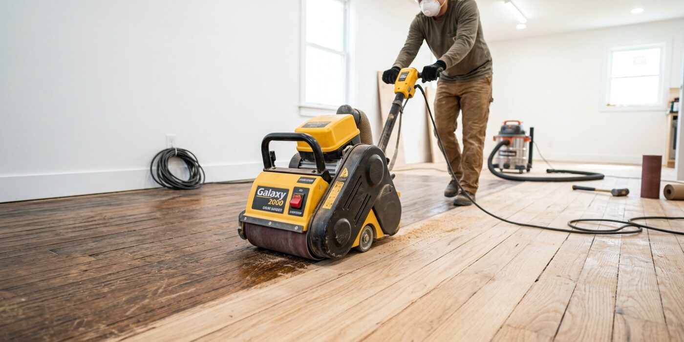 Step 2: Sand the Field with the Drum Sander