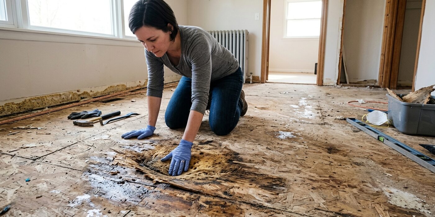 How to Repair a Soft Spot in the Floor  –  Subfloor Rot