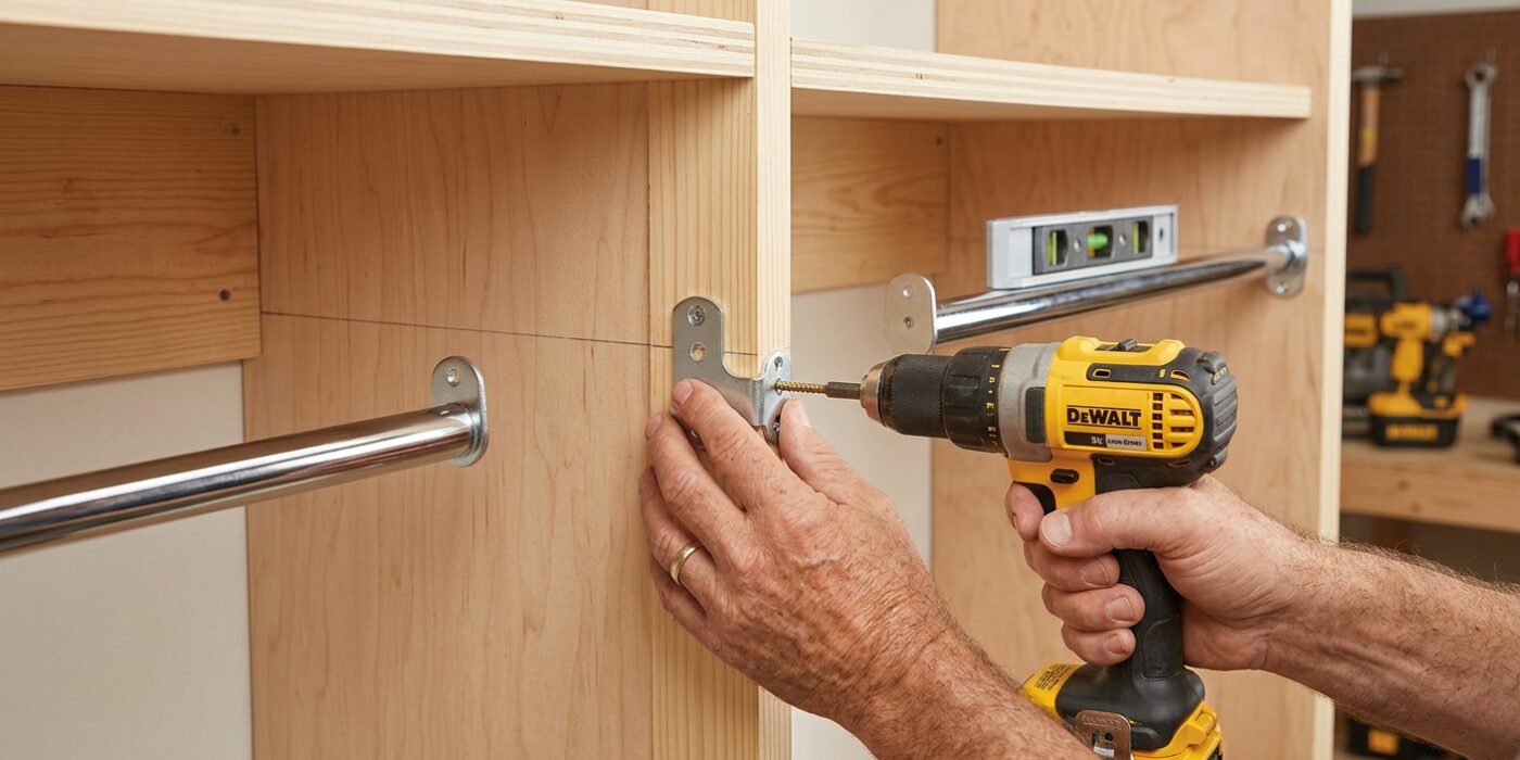 Step 6: Install Closet Rods