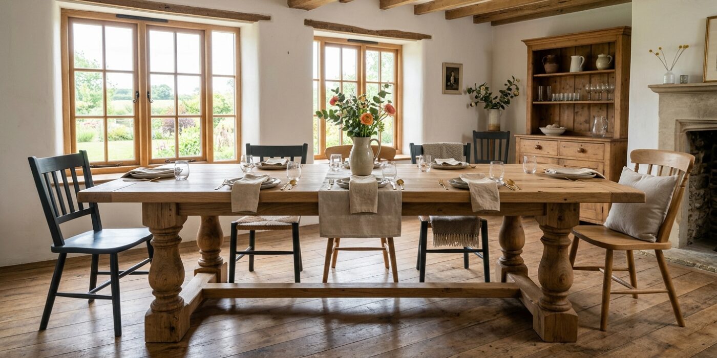 How to Build a Farmhouse Dining Table  –  6-Seater