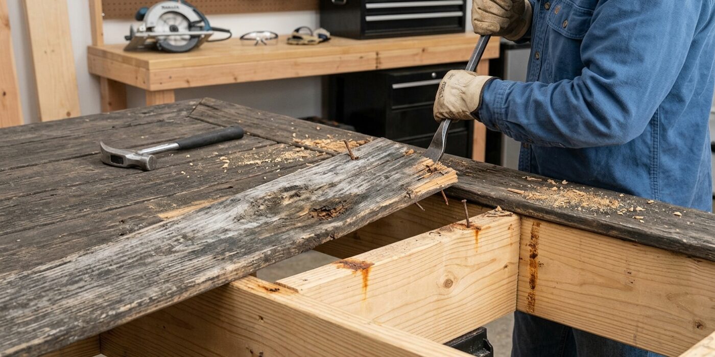 Step 2: Remove the Rotted Board
