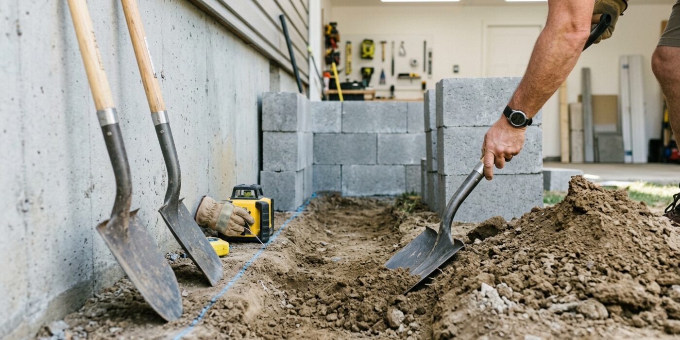 Step 1: Mark the Wall Line and Excavate