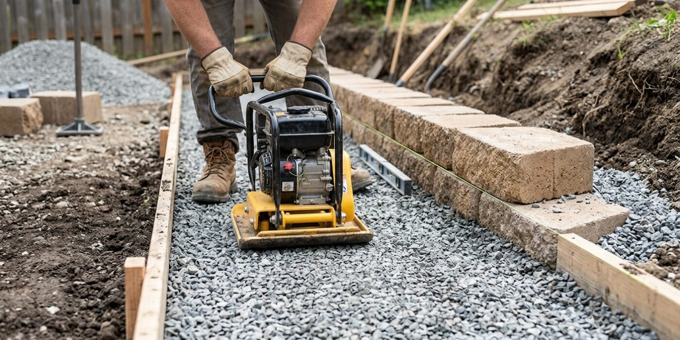 Step 2: Compact and Set Base Gravel