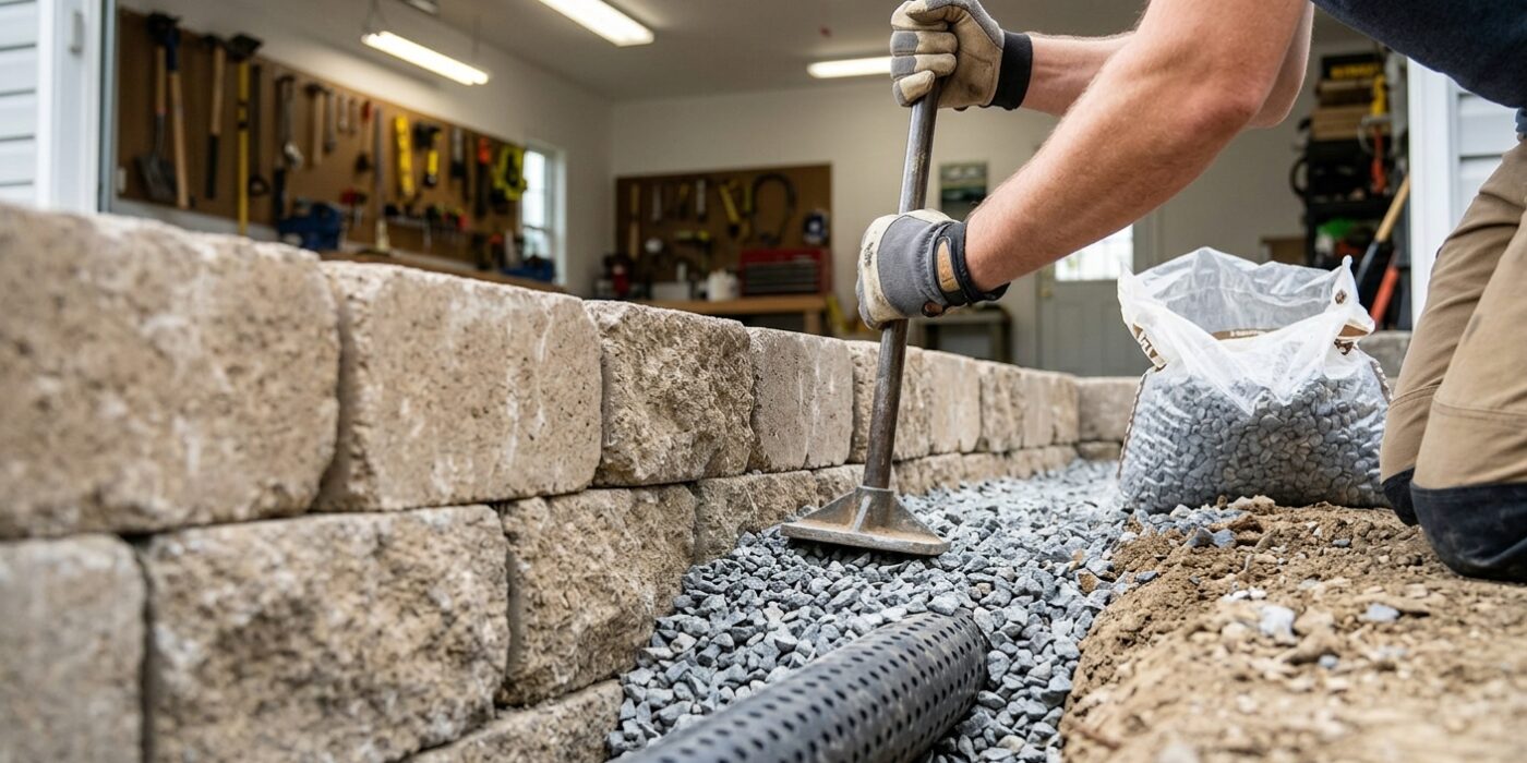 Step 6: Compact Gravel Behind Each Course