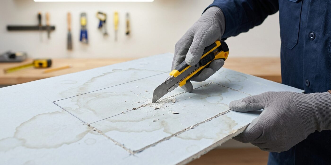 Step 3: Cut Out Damaged Drywall