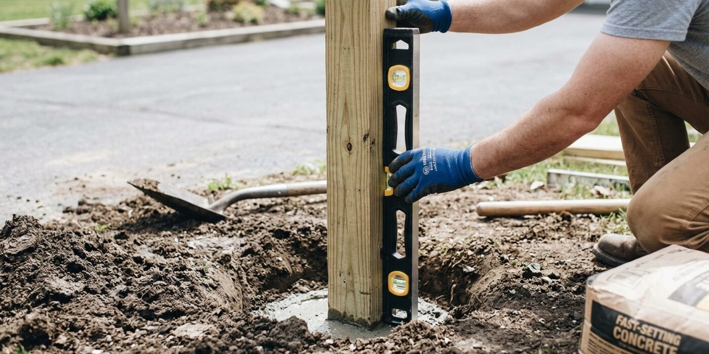 Step 4 — Place and Plumb the Post