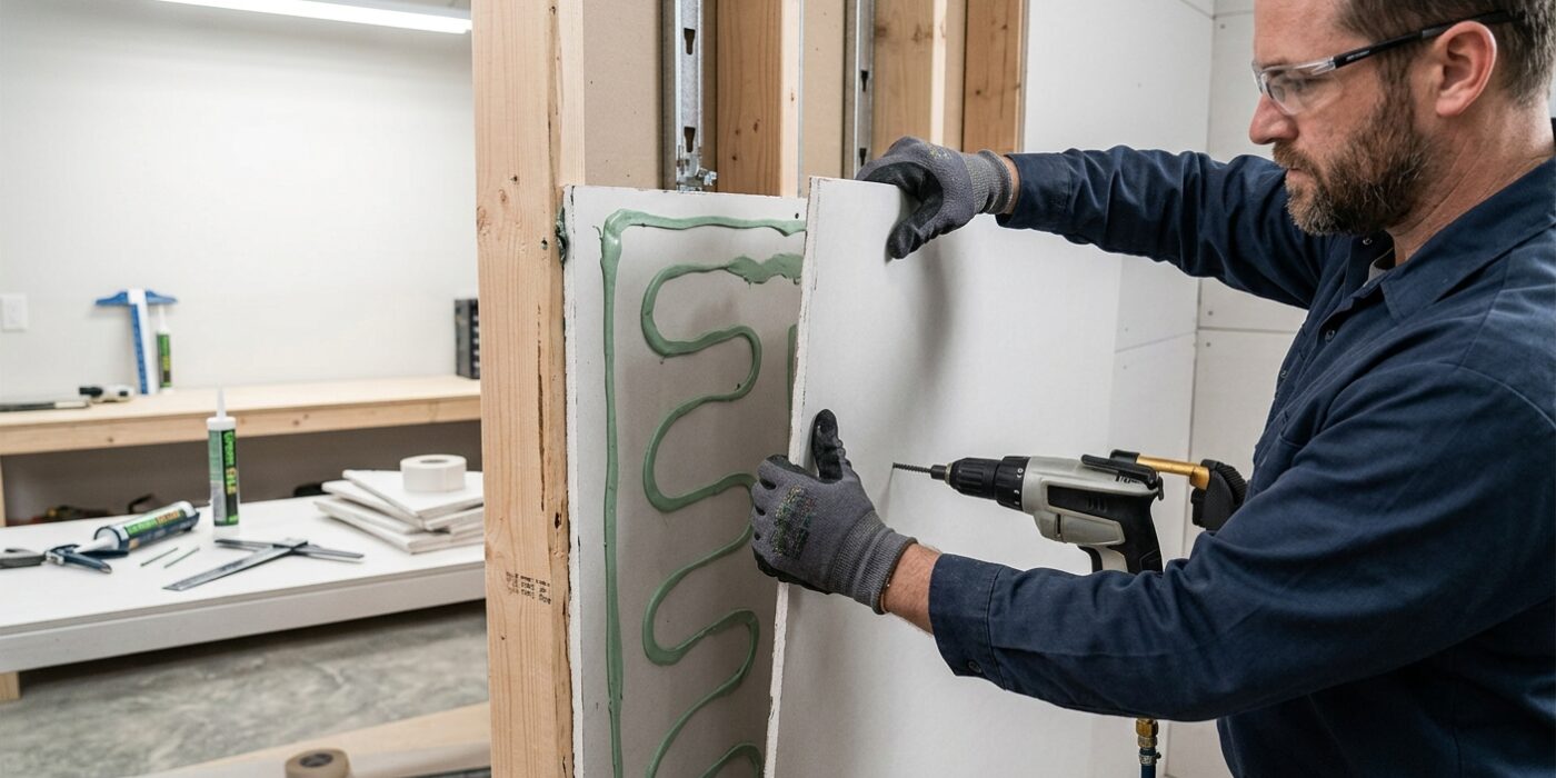 Step 4: Add Mass with Double Drywall and Damping Compound
