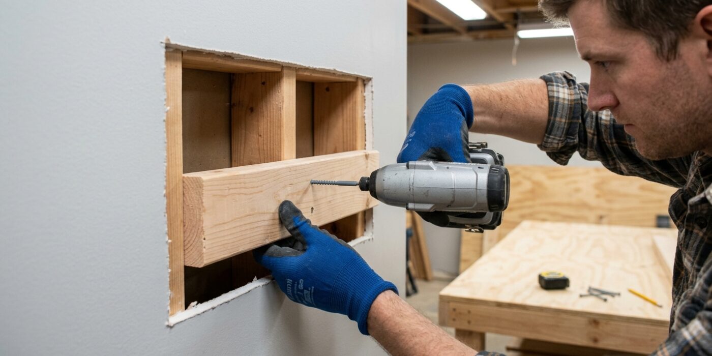 Step 5: Installing Backing After Drywall (Retrofit)