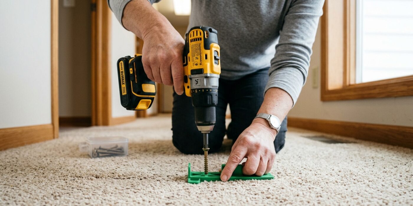 Step 4: Use Specialty Squeak Screws Through Carpet