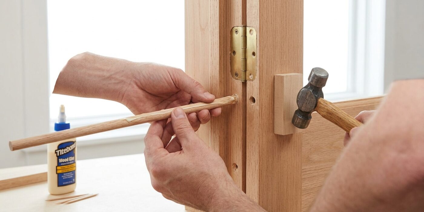 Step 6: Fix Stripped Hinge Screw Holes