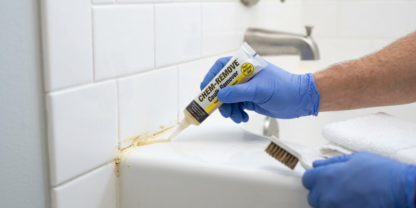 Step 2: Apply Chemical Caulk Remover (For Stubborn Residue)