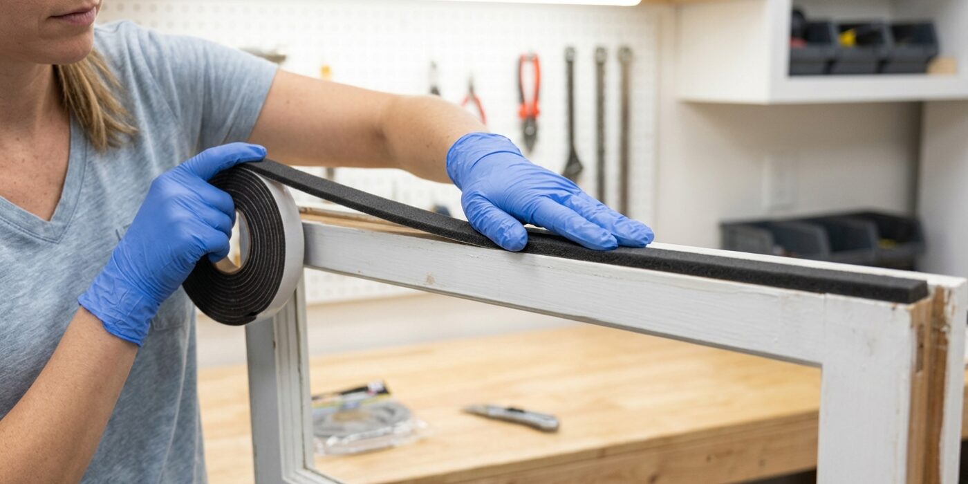 Step 4: Apply Foam Tape to Top and Bottom Rails
