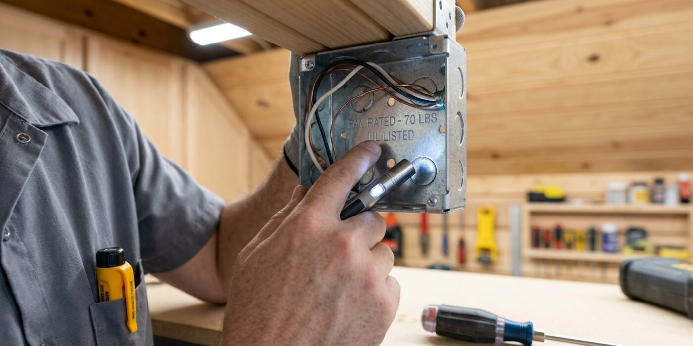 Step 3: Check That the Electrical Box Is Rated for Fans