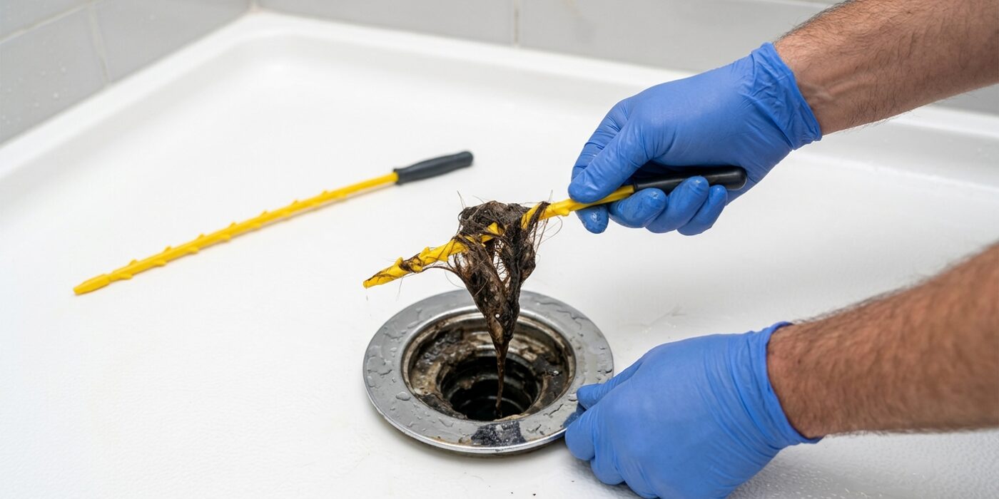 Step 2: Manual Removal with a Hair Clog Tool