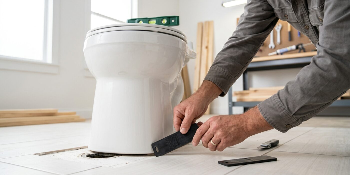 Step 4: Shim an Unlevel Toilet
