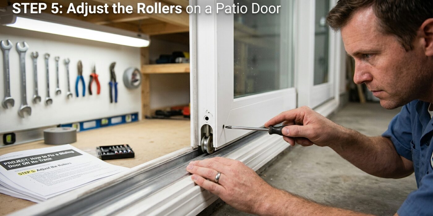 Step 5: Adjust the Rollers on a Patio Door