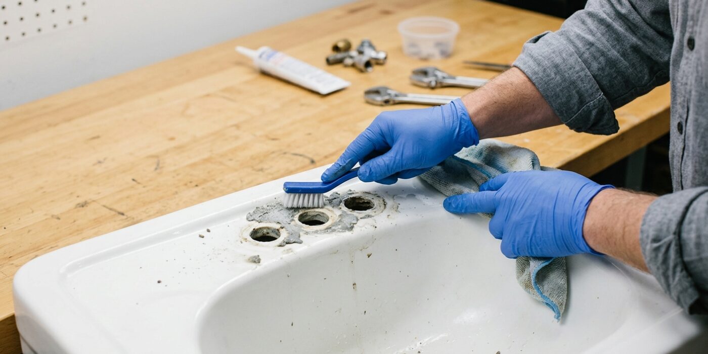 Step 3: Clean and Prep the Sink Surface