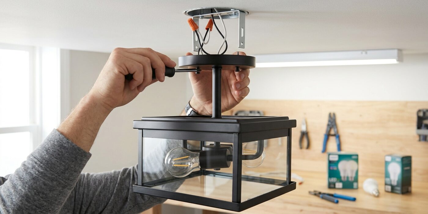 Step 6: Mount the Fixture and Install Bulbs