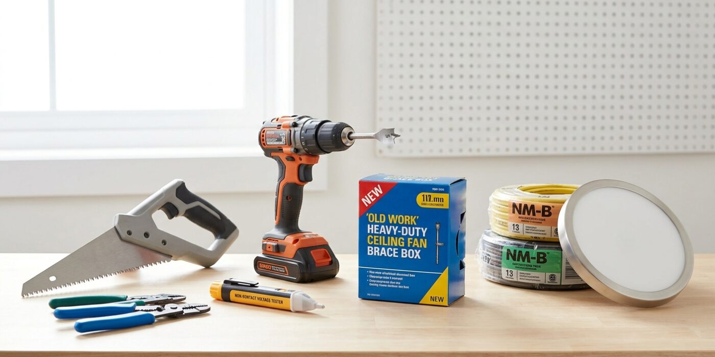 How to Install a Ceiling Light Where There’s No Existing Box