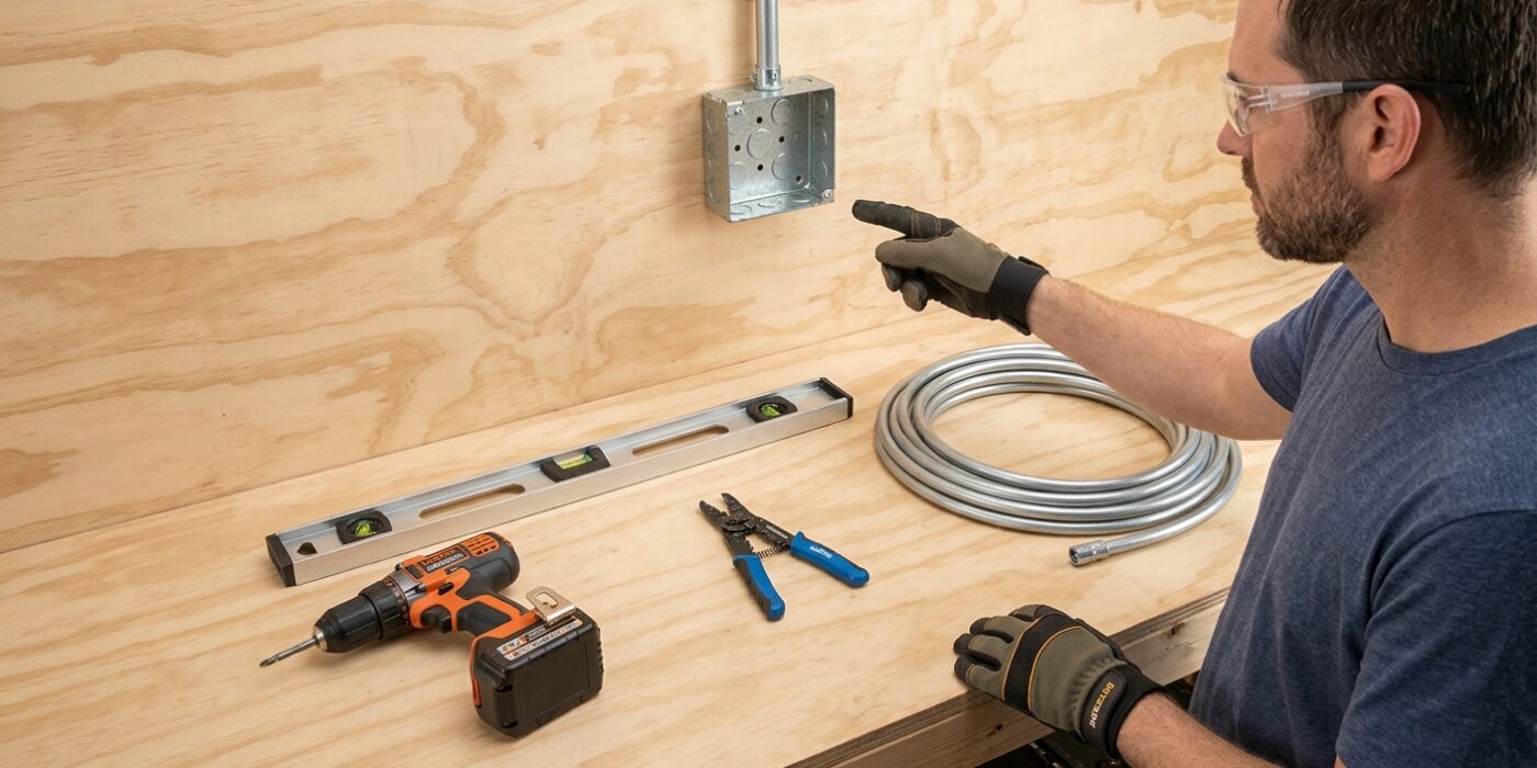 How to Add an Outlet in a Garage  –  Proper Conduit Method