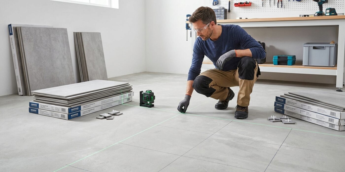 How to Install Tile Flooring  –  Layout, Cuts, and Grout