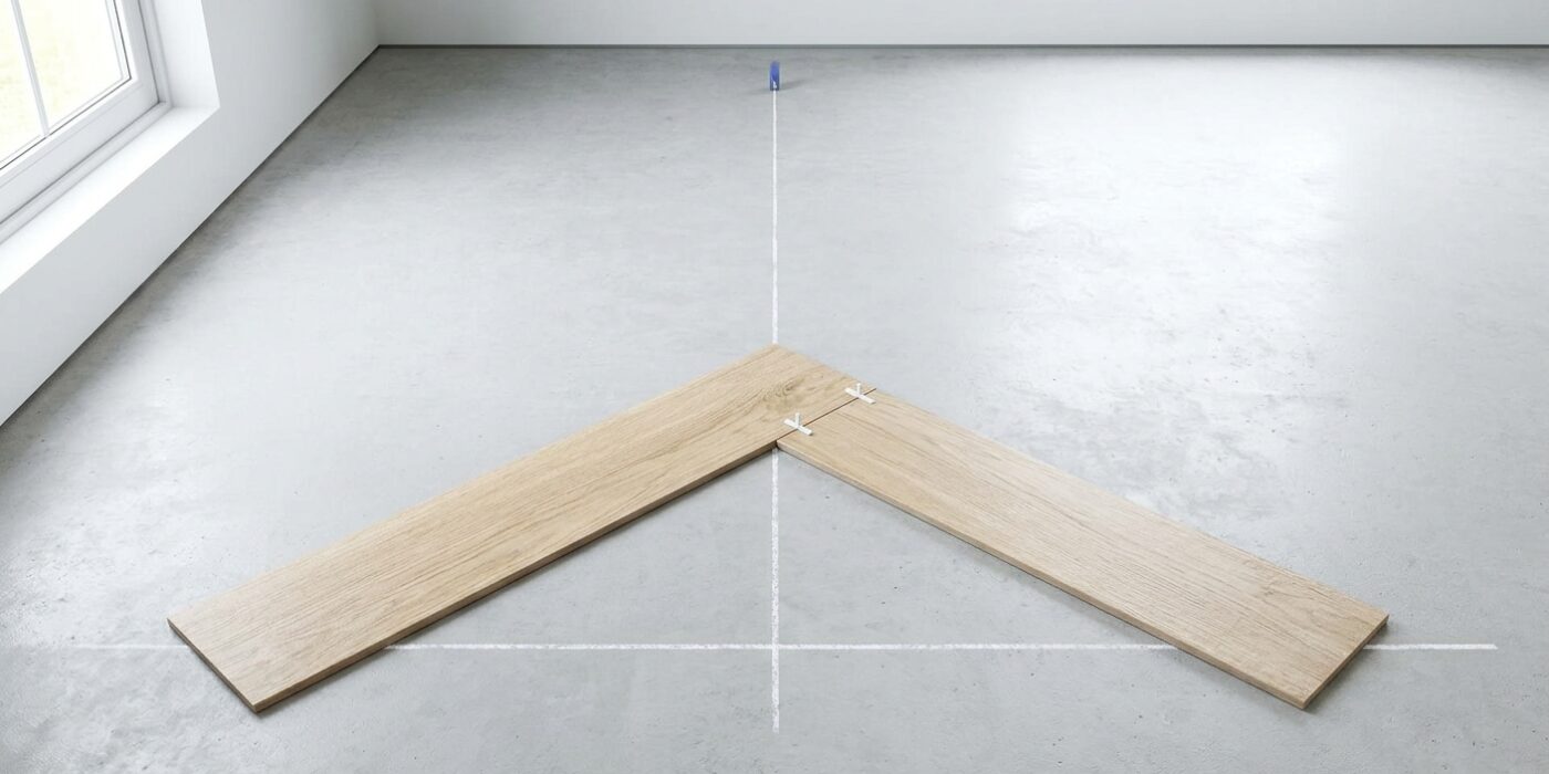 How to Lay Herringbone Tile  –  Layout and Cutting