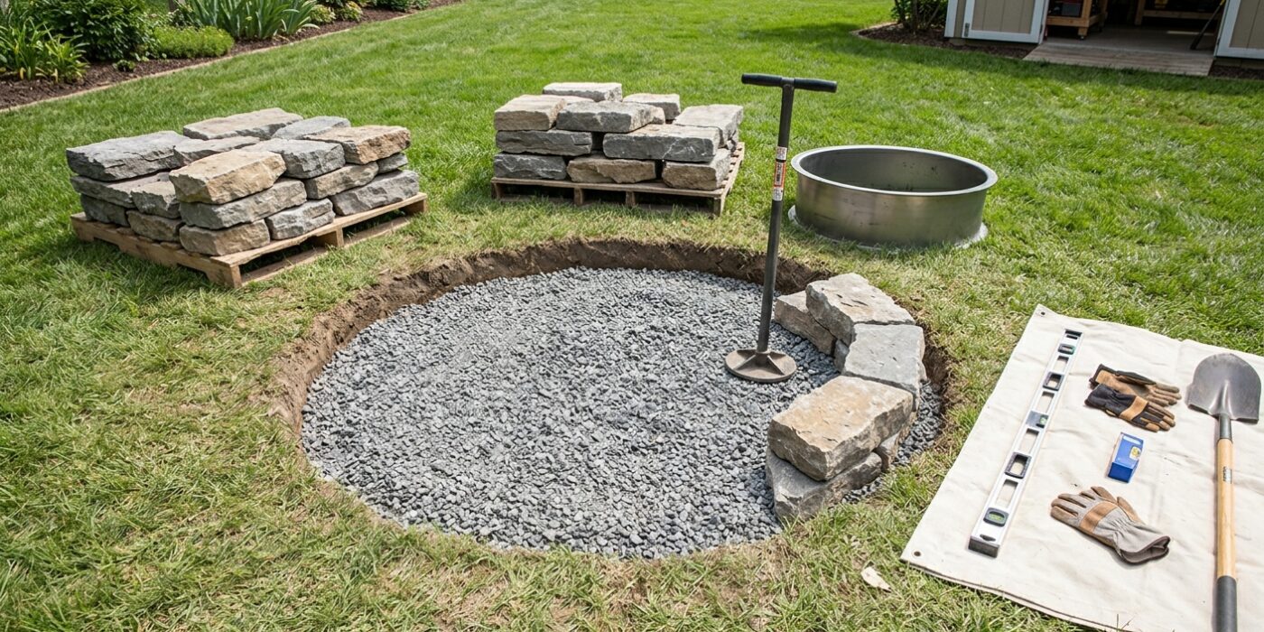 How to Build a Stone Fire Pit  –  Dry Stack Method